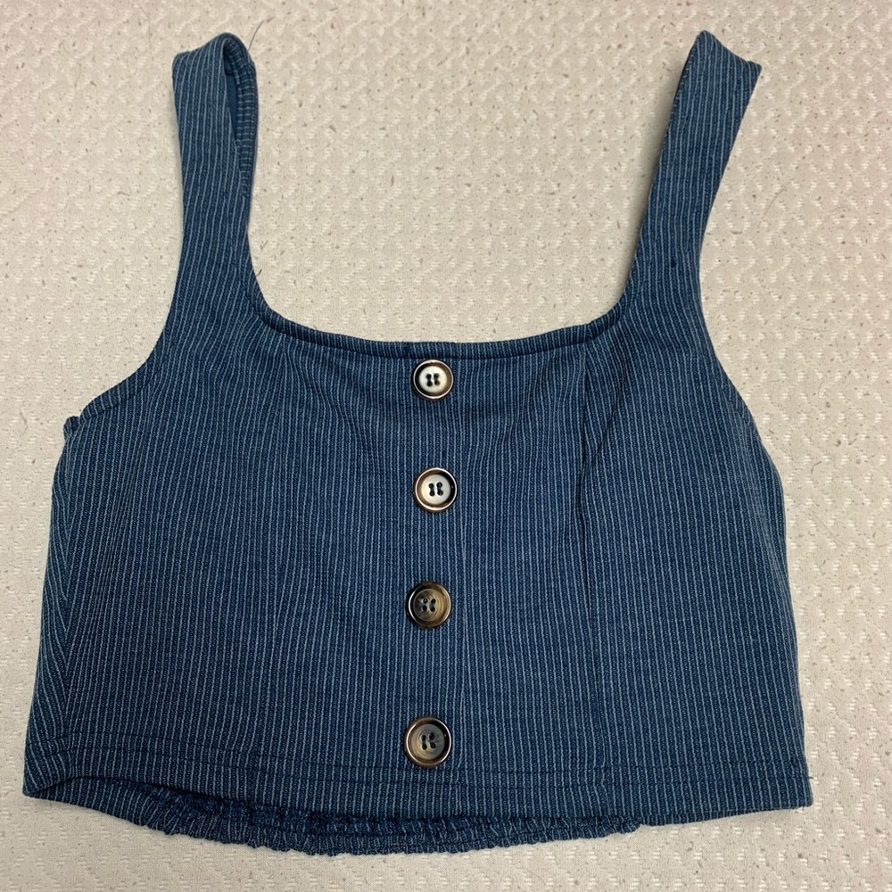 Emory Park tank top, blue and white, size M